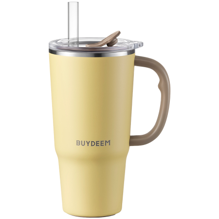 Desktop PC & Componente - BUYDEEM Thermo Mug With Straw, model DS57, color Mellow Yellow
