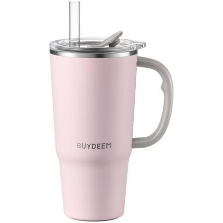 Desktop PC & Componente - BUYDEEM Thermo Mug With Straw, model DS57, color Pink