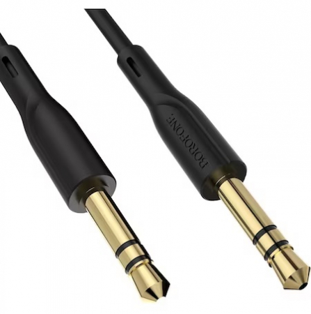 Cablu audio Borofone, BL1 Audiolink, Silicon, jack 3.5mm, 1m, Negru [1]