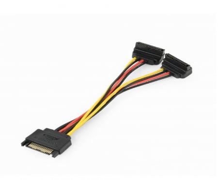 Telefoane & accesorii - CABLU date GEMBIRD, adaptor S-ATA (T) la 2 x S-ATA (M) in unghi drept, 0.15 m