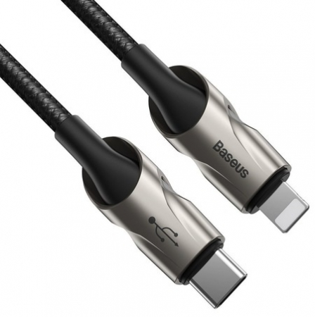 Cablu de date Baseus, Nylon, Type-C to Lightning, 18 W, 480 Mbps, 1 m, Negru [2]