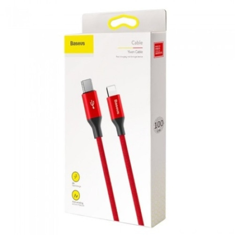 Cablu de date/incarcare Baseus, Yiven Lightning/USB-C 1M, 2 A, Rosu [3]