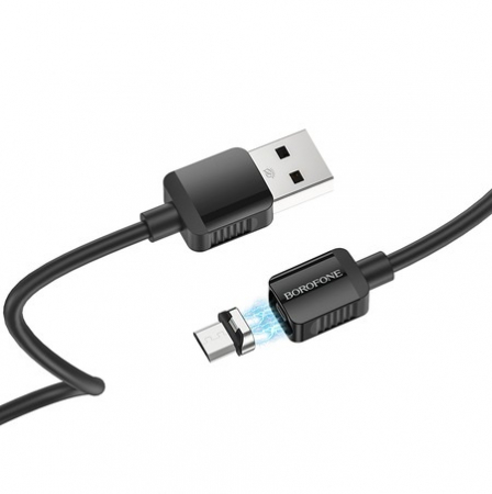 Cablu de incarcare Borofone, BX57 Effective Magnetic, MicroUSB, Negru [1]