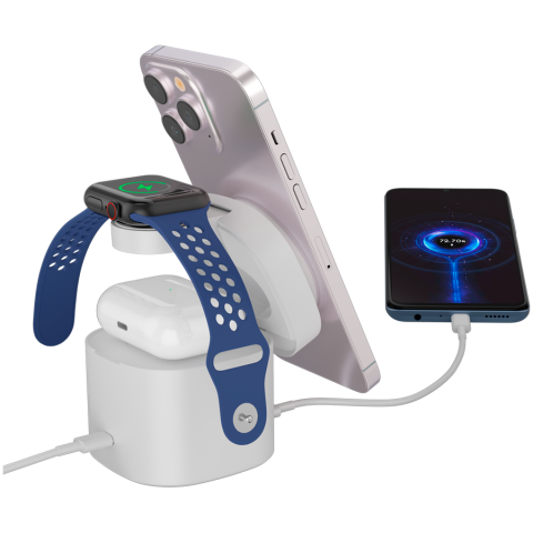 Canyon 4 in 1 Wireless Charging Stand, 30W max, Size: 70x70x70.3mm, weight: 414g, with 65W charger and 1M cable, white [3]