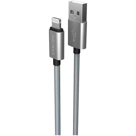 Cabluri - CANYON cable MFI-3 Lightning 12W 1m Grey