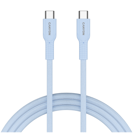 Cabluri - CANYON cable OnWire 60CL C-C 60W COLOR Braided 1m Light Blue