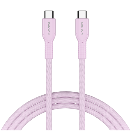 Cabluri - CANYON cable OnWire 60CL C-C 60W COLOR Braided 1m Pink