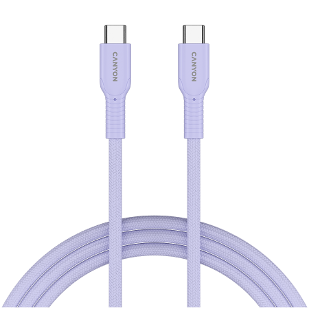 Cabluri - CANYON cable OnWire 60CL C-C 60W COLOR Braided 1m Purple