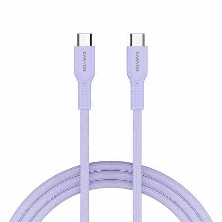 CANYON cable OnWire 60CL C-C 60W COLOR Braided 1m Purple [3]