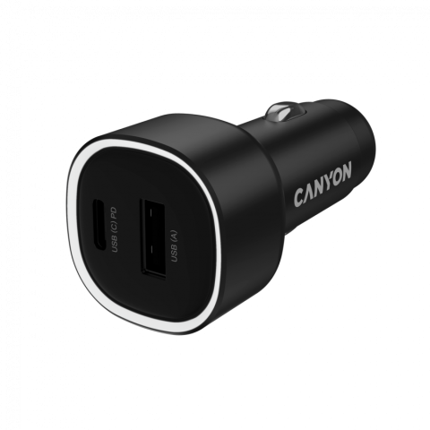 Accesorii PC - CANYON car charger OnDrive 85 PD 85W USB-A+USB-C Black