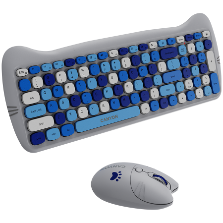 CANYON HSET-W6 EN Keyboard+Mouse Kitty Edition AAA+АА Wireless Blue [3]