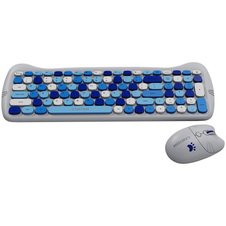 CANYON HSET-W6 EN Keyboard+Mouse Kitty Edition AAA+АА Wireless Blue [4]