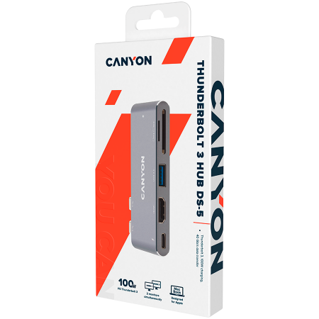 CANYON hub DS-5 5in1 Thunderbolt 3 4k Space Grey [4]