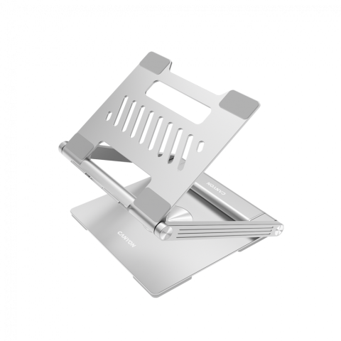 Retelistica - Canyon Laptop stands with hub, TYPE C F to HDMI2.0+2USB3.0+USBC3.0+RJ45+PD, TYEP C TO C cable 1m white with Emarker: HUSB332A, Material: Aluminum case+ABS+PS, Size: 245x240x27.2+/-0.3mm, Weight:1304g