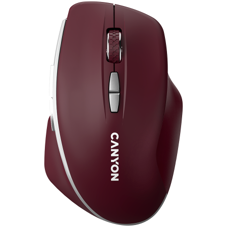 Periferice PC - CANYON mouse MW-21 BlueLED 7buttons Wireless Burgundy Red