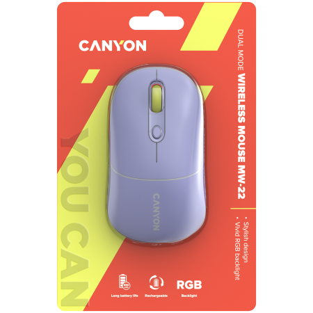 CANYON mouse MW-22 2in1 BT/ Wireless Lavender [5]