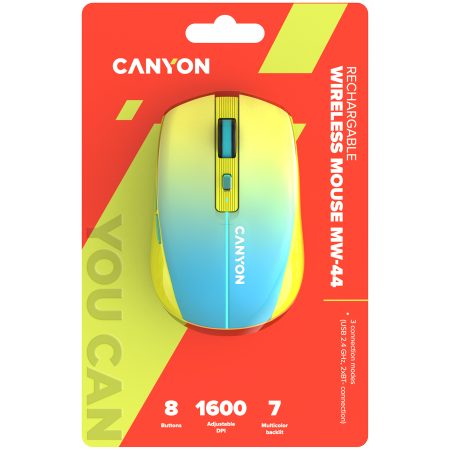 CANYON mouse MW-44 Wireless Charge Yellow Blue [5]