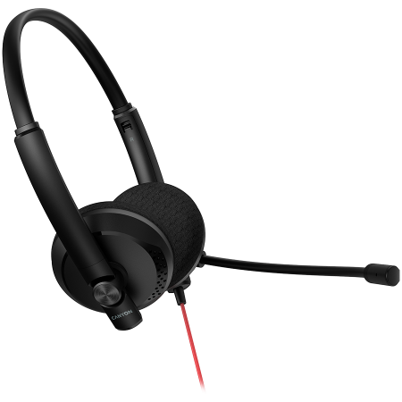 CANYON PC headset HS-07 PC Mic 3.5/USB Flat 2.8m Black [2]