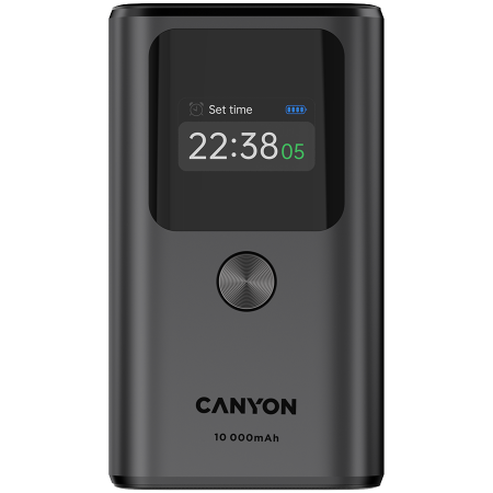Accesorii PC - CANYON power bank OnPower 130 TFT 10000 mAh PD30W Dark Grey