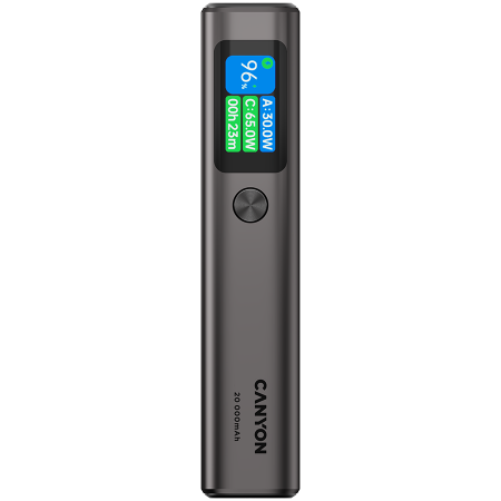 Accesorii PC - CANYON power bank OnPower 230 TFT 20000 mAh PD130W Dark Grey