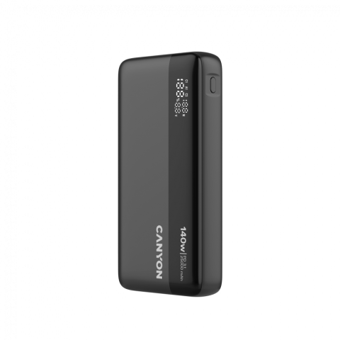 CANYON Power Bank PB-240, 25000mAh PD140W display power bank,Size160.0x82x27 mm Weight 508+-10g, Dark Grey [16]