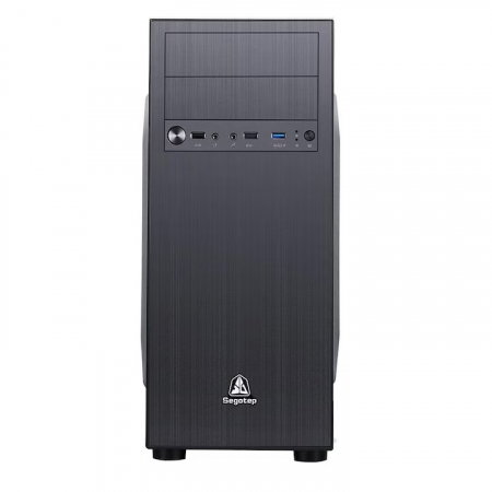 Carcasa Segotep BS Plus neagra, SPCC Steel (0.7mm) ATX Mid Tower, fara sursa (tip ATX, montata sus), interior vopsit negru, 2x 5.25” (extern), 2x3.5” (intern), 3x2.5” (intern), fata – 1x 120mm fans (o [1]