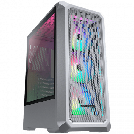 Carcasa - COUGAR | Archon 2 Mesh RGB (White) | PC Case | Mid Tower / Mesh Front Panel / 3 x ARGB Fans / 3mm TG Left Panel + COUGAR PSU STC600 / 600W Preinstalled