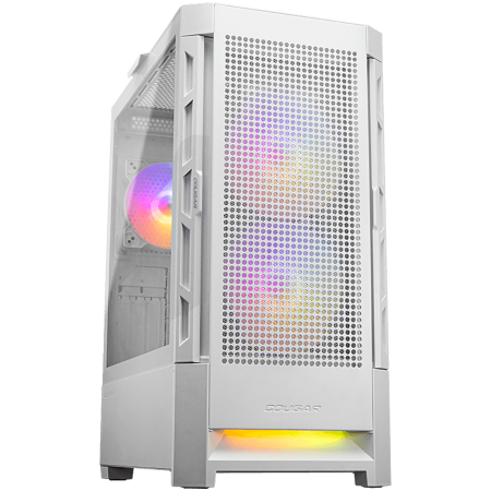 Carcasa - COUGAR | Duoface RGB White | PC Case | Mid Tower / Airflow Front Panel / 2 x 140mm & 1x 120mm ARGB Fans incl. / TG Left Panel