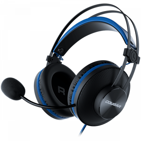 Gaming - Cougar | Immersa Essential Blue | Headset | Driver 40mm /9.7mm noise cancelling Mic./Stereo 3.5mm 4-pole and 3-pole PC adapter / Blue