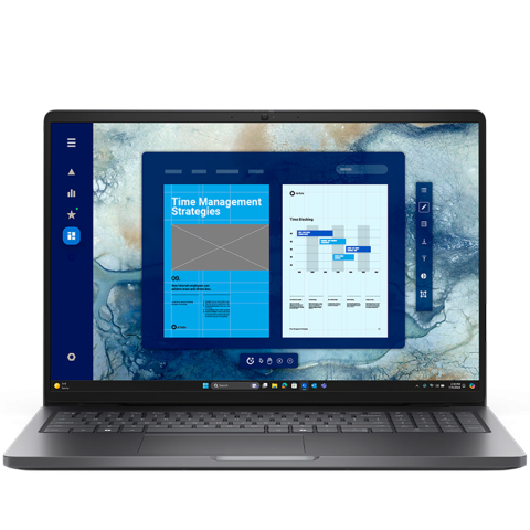 Notebook & Tablet - Dell Pro 16,16"FHD+(1920x1200)Touch 300nits 45% NTSC,Intel Core Ultra 7 265U(12 TOPS NPU 12cores/5.3GHz)vPro,16GB(1x16)5600MT/s,512GB SSD,Integrated Intel Graphics,Wi-Fi 6E AX211(2x2)+BT 5.3,Backlit K