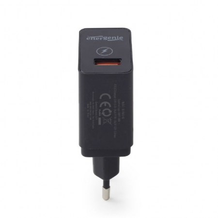 Incarcator retea 220V Energenie EG-UQC3-01, universal, 1 x USB Quick Charge 3.0, Negru [1]