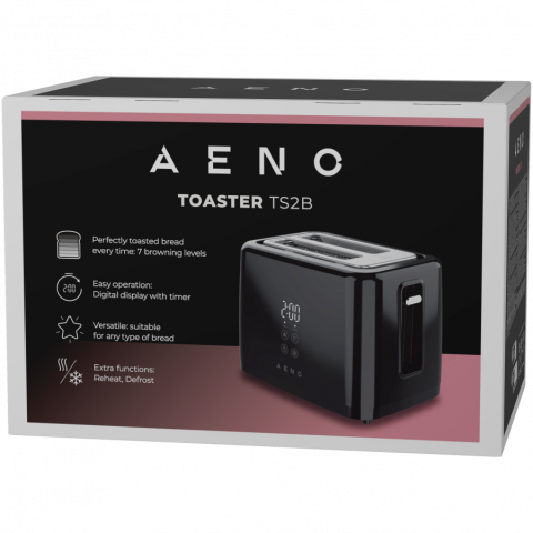 Electric Toaster, black, 220-240V, 50-60Hz, 780-930W, 2 slots, 3 modes, 7 browning levels [6]