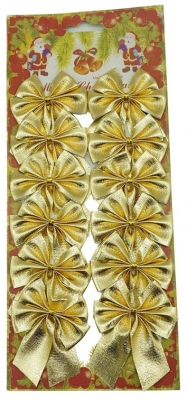 Stickere decorative - Fundite pentru brad, culoare auriu, 3 cm, 12 buc/set