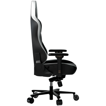 LORGAR Base 311, Gaming chair, PU eco-leather, 1.8 mm metal frame, multiblock mechanism, 4D armrests, 5 Star aluminium base, Class-4 gas lift, 75mm PU casters, Black + white [2]