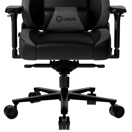 LORGAR Base 311, Gaming chair, PU eco-leather, 1.8 mm metal frame, multiblock mechanism, 4D armrests, 5 Star aluminium base, Class-4 gas lift, 75mm PU casters, Black + grey [5]