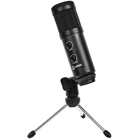 Gaming - LORGAR Soner 313, Gaming Microphone, USB condenser microphone with Volume Knob & Echo Knob, Frequency Response: 80 Hz—17 kHz, including 1x Microphone, 1 x 2.5M USB Cable, 1 x Tripod Stand, dimensions: