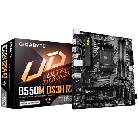 Placa de baza - GIGABYTE B550M DS3H R2, AM4, 4x DDR4, mATX