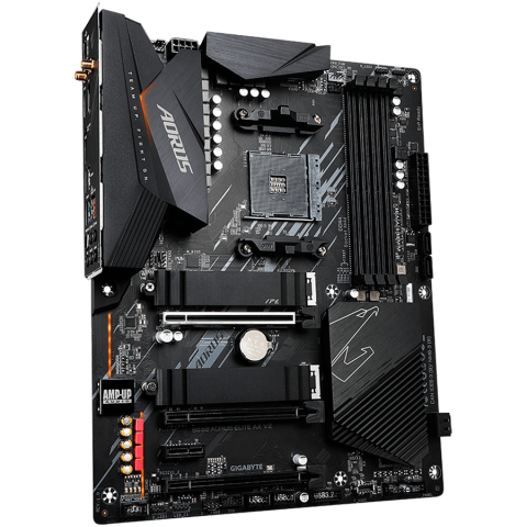Gigabyte Main Board desktop B550 AORUS ELITE AX V2 (AM4, 4xDDR4, 3xPCIe x16, 1xPCIe X1, 2xM.2, 4xSATAIII, RAID, 2xUSB3.2 Gen2, 5x USB3.2 Gen1,1xUSB Type-C, 6xUSB 2.0/1.1, DP, HDMI, Realtek ALC1200, Wi [1]