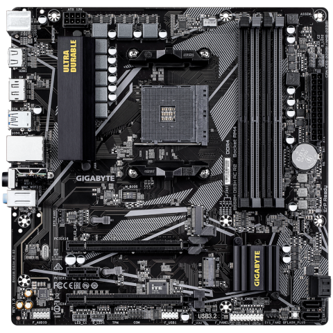 GIGABYTE Mainboard Desktop B550M DS3H AC R2 (AM4, 4x DDR4, 1x HDMI, 1x DisplayPort, GLAN, Wi-Fi 802.11ac, BT5.0, 1x PCIe x16 4.0, 1x PCIe x16 PCIe 3.0 x4, 1x PCIe x16 PCIe 3.0 x1, 2xM.2, 4xSATAIII, 4+ [1]