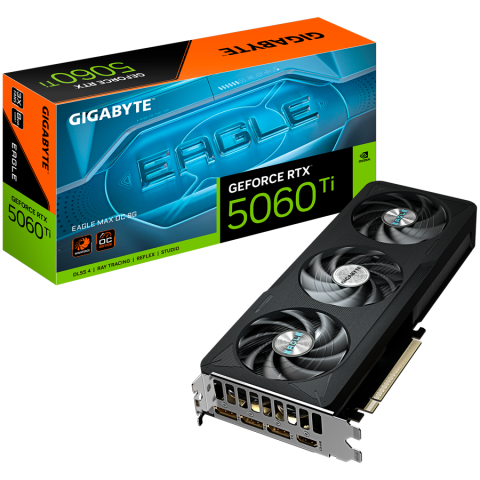 Cabluri - GIGABYTE Video Card NVIDIA GeForce RTX 5060 Ti EAGLE MAX OC 8G (8GB GDDR7/128bit, PCI-E 5.0, 1x 8Pin Power connector, 650W, 3xDP, 1xHDMI)
