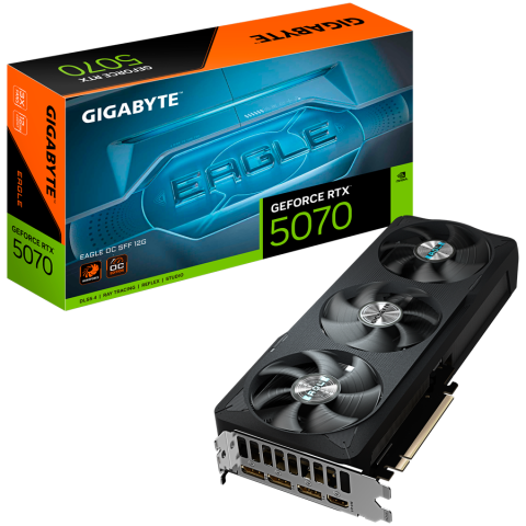 Adaptor video - GIGABYTE Video Card NVIDIA GeForce RTX 5070 EAGLE OC SFF 12G (12GB GDDR7/192bit, PCI-E 5.0, Recommended PSU 750W, 16Pin Power connector, 3x DP, 1x HDMI)