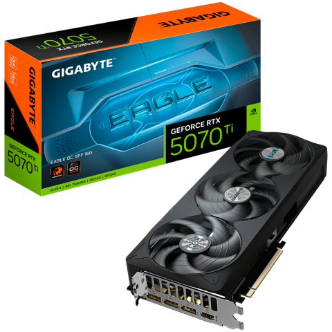 Adaptor video - GIGABYTE Video Card NVidia GeForce RTX 5070 Ti EAGLE OC SFF 16G, 16GB GDDR7, PCI-E 5.0, 3xDP, 1xHDMI