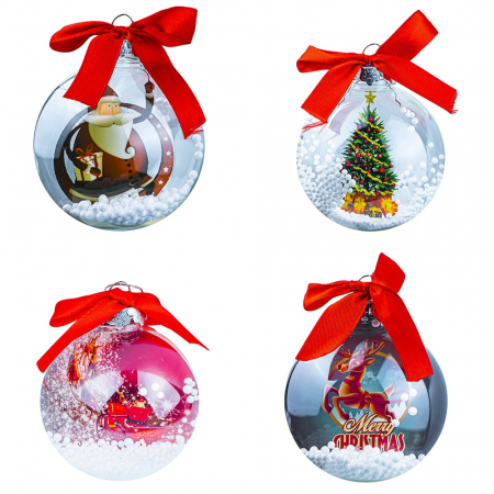 Stickere decorative - GLOB POM CRACIUN, 8 CM GLOB-06