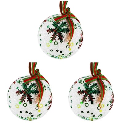 Globuri pentru pomul de Craciun, 8 cm, motiv fulg de nea [1]