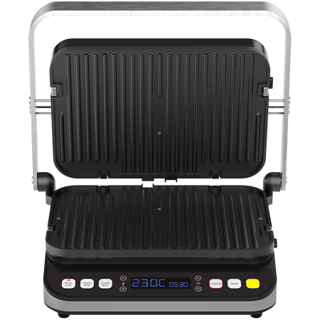 AENO ''Electric Grill EG1: 2000W, 3 heating modes - Upper Grill, Lower Grill, Both Grills Defrost, Max opening angle -180°, Temperature regulation, Timer, Removable double-sided plates, Plate size 320 [2]