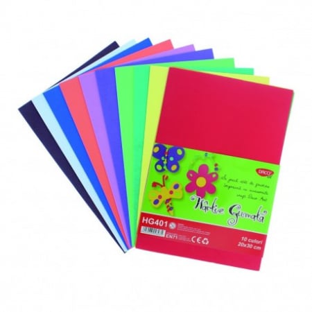 Birotica & Papetarie - Hartie gumata EVA 20x30 cm 10 coli 10 culori DACO HG401