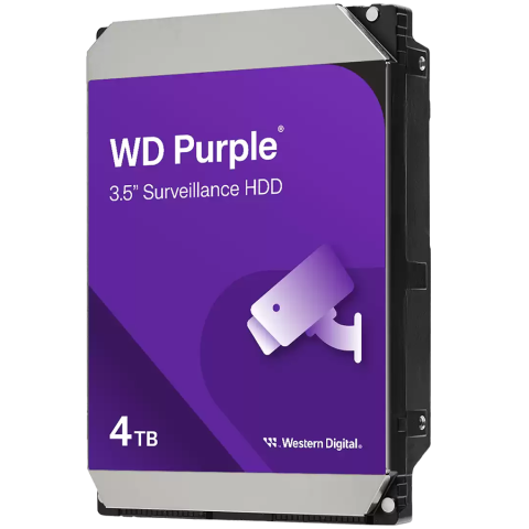 Desktop PC & Componente - HDD Video Surveillance WD Purple 4TB CMR, 3.5'', 128MB, SATA, TBW: 180