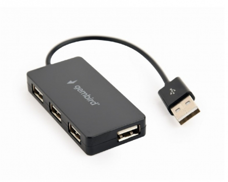 Adaptoare - HUB extern GEMBIRD, porturi USB: USB 2.0 x 4, conectare prin USB 2.0, cablu 0.15 m, negru, "UHB-U2P4-04"