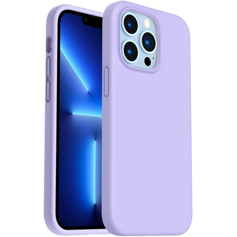 Huse telefoane - Husa din silicon ultra-slim MATA , cu microfibra pe interior , pentru iPhone 13 Pro Max / Mov