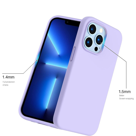 Husa din silicon ultra-slim MATA , cu microfibra pe interior , pentru iPhone 13 Pro Max / Mov [3]